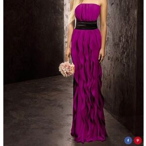 White by Vera Wang Strapless Magenta Dress